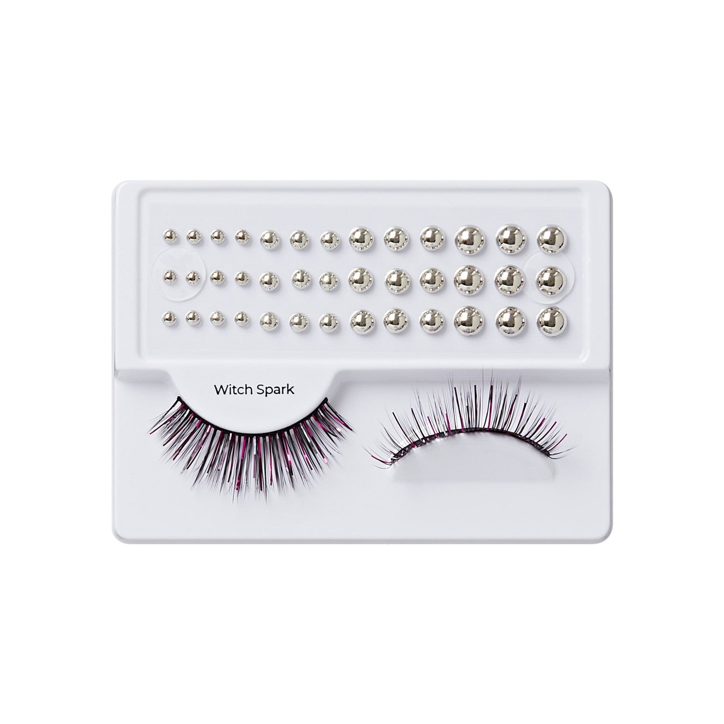 Kiss Halloween Decorated False Eyelashes & Gem Sticker - Witch Spark | 1 Pair, Strip Lashes, 12mm-15mm