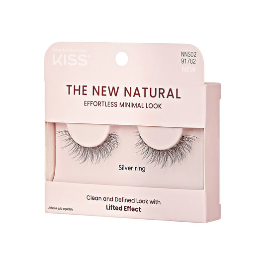 Kiss The New Natural Full Strip False Eyelashes - Silver Ring | 1 Pair, Strip Lashes, 12mm