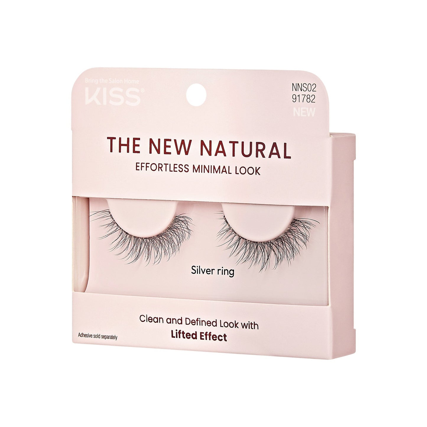 Kiss The New Natural Full Strip False Eyelashes - Silver Ring | 1 Pair, Strip Lashes, 12mm