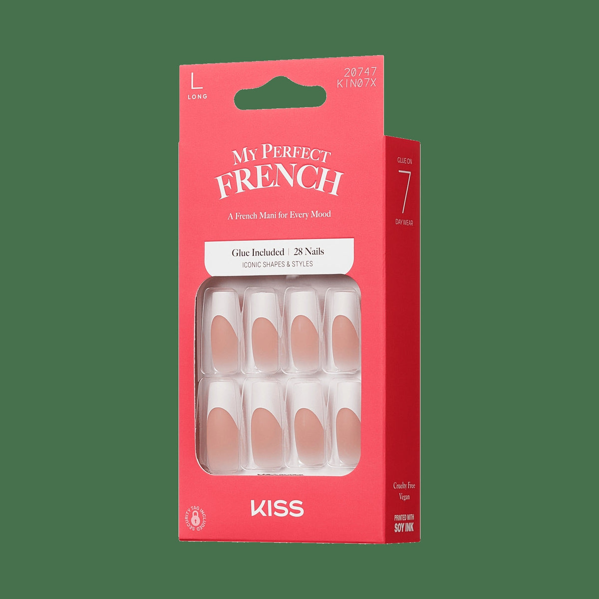 Kiss My Perfect French Press On Glue Nails - In Touch