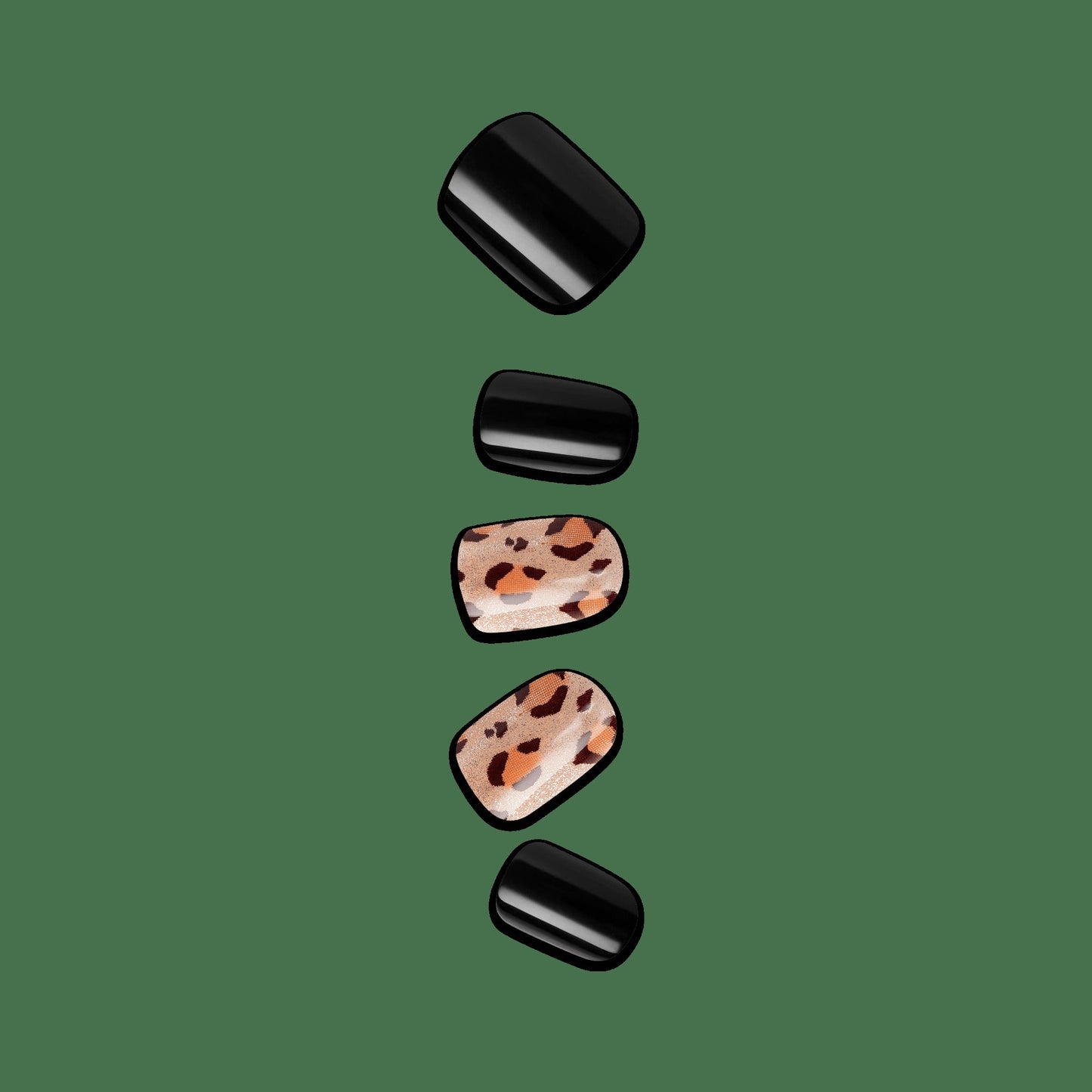 Impress Design No Glue Fake Press On Nails - Romantique | Design, Black, Short, Squoval, Manicure