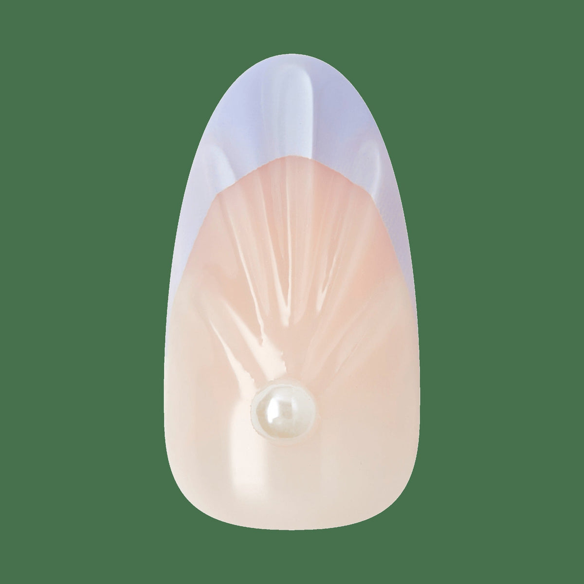 Impress Design No Glue Fake Press On Nails - Sky Breeze | 3D & Jewel French, Purple, Medium, Almond, Manicure