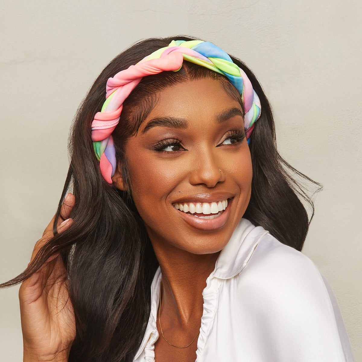 Kiss Colors & Care Soft Satin Wrap Scarf - Tie Dye | Head Scarf, Hair Scarf, 60"L x 16"W, Hair Accessories