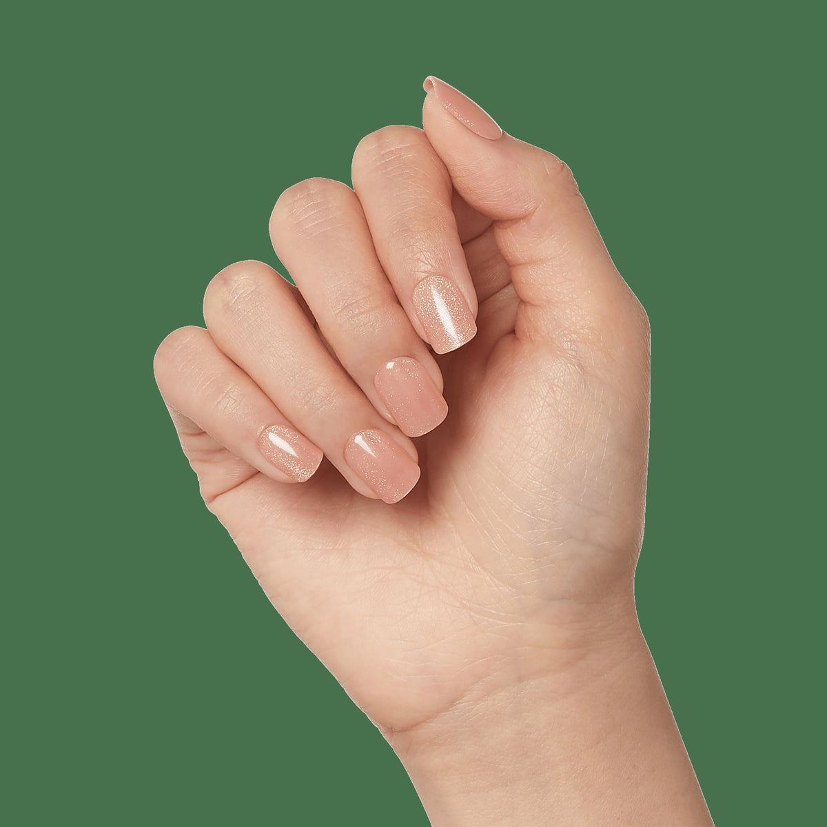 colorFX by Impress No Glue Fake Press On Nails - Starstruck | Solid, Beige, Short, Squoval, Manicure