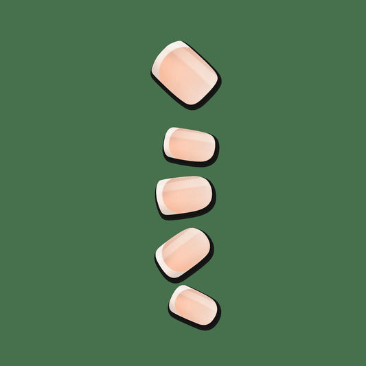 Impress French No Glue Fake Press On Nails - Model | French Tips, White & Neutral, Short, Squoval, Manicure