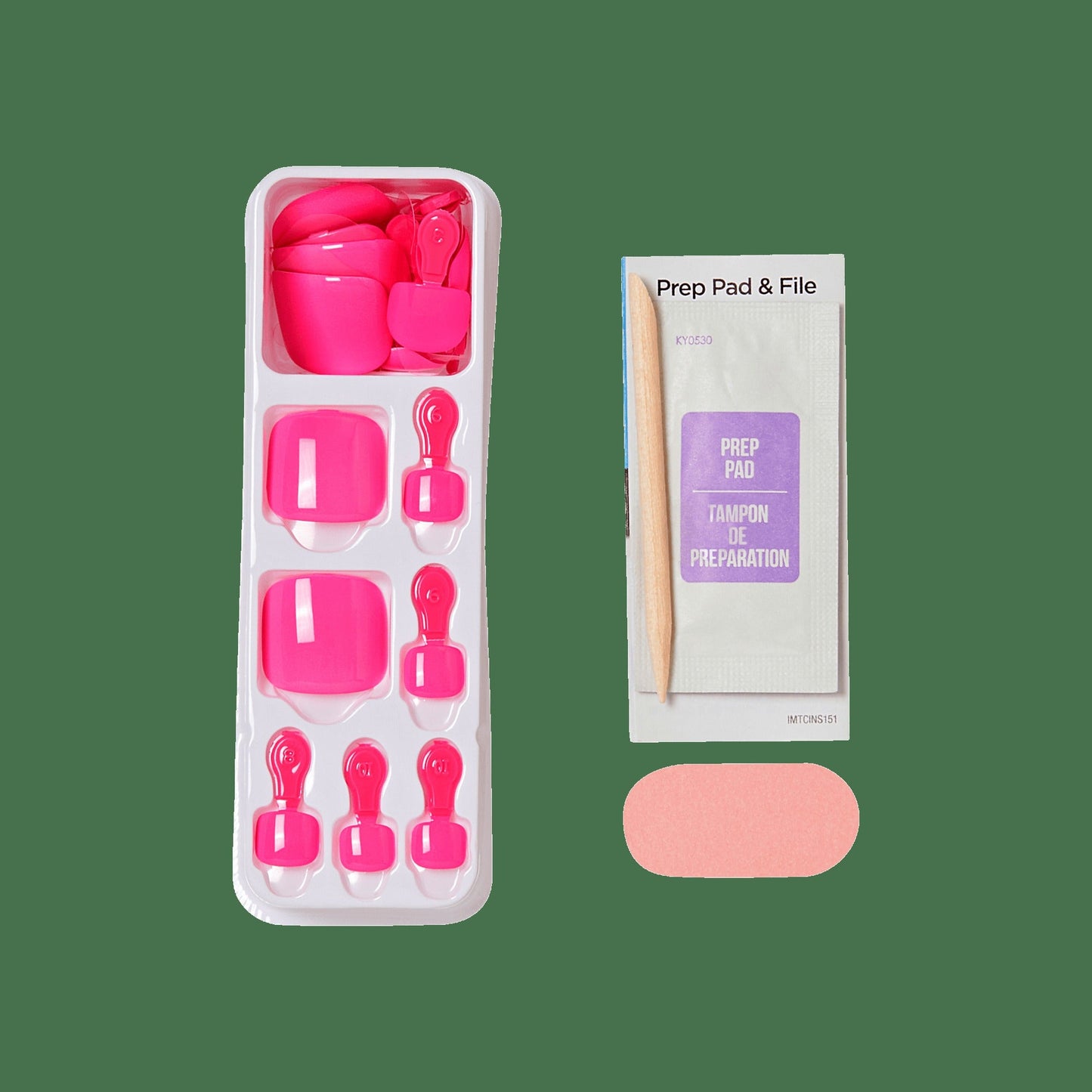 Impress Color No Glue Fake Press On Toenails - Bloomi | Solid, Pink, Short, Squoval, Pedicure