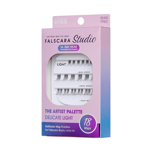 Falscara Studio Lash Palette - Delicate Light | DIY False Lash Extensions, Natural, Cluster Lash, Wispy Lashes, 18 Wisps, 8mm-12mm