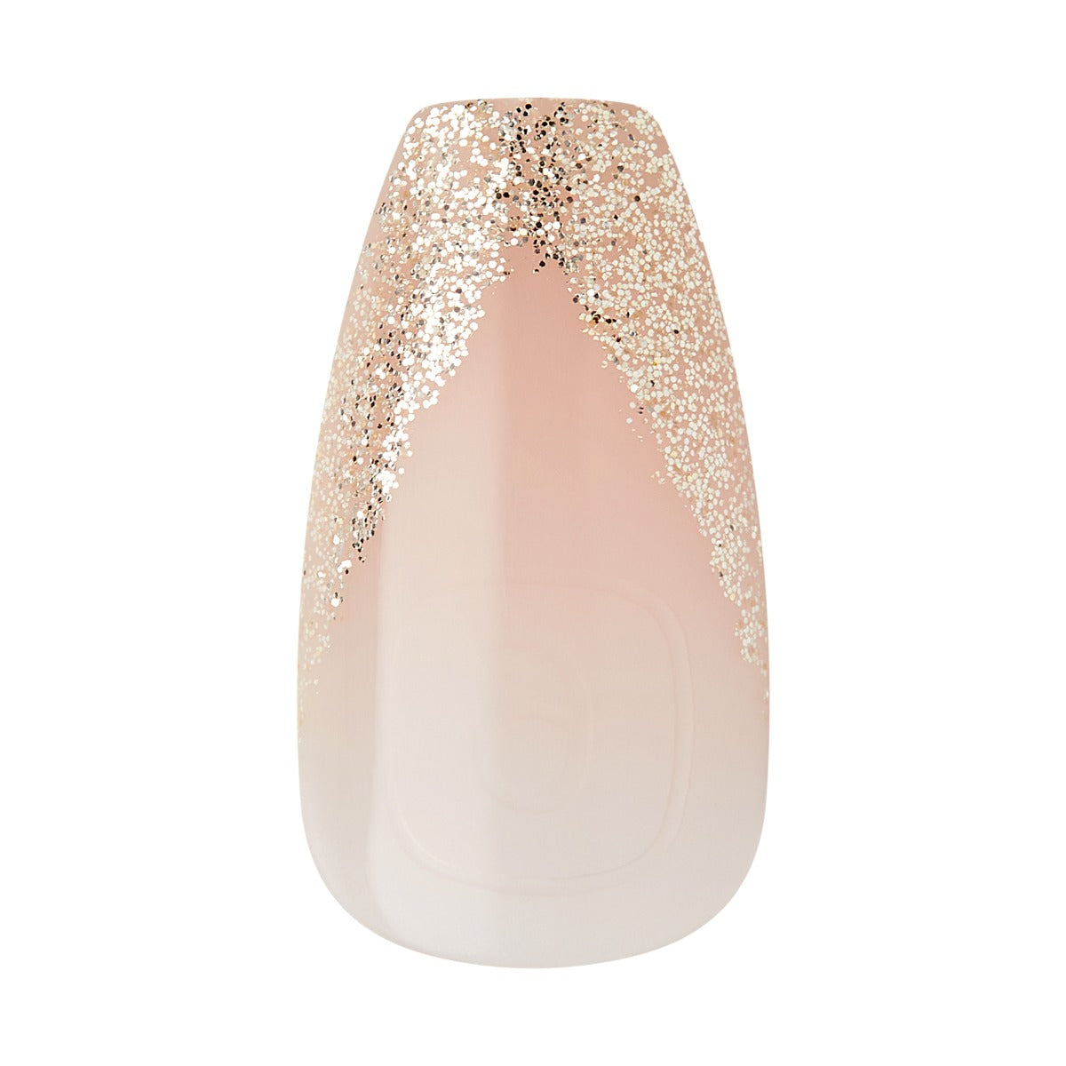 Kiss Salon X-tend LED Soft Gel Press On Nail Starter Kit System - Idol | French, Metallic Gold, Medium, Coffin