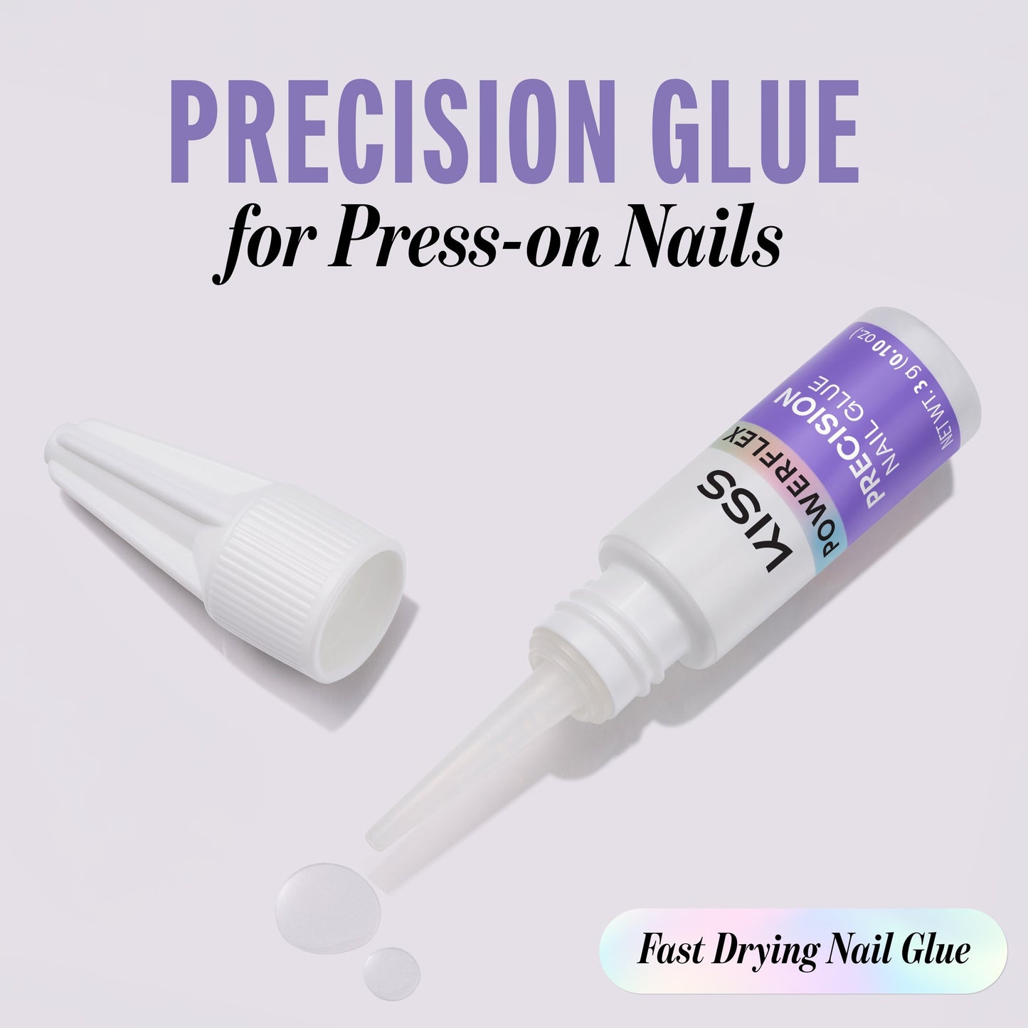 Kiss PowerFlex Precision Fake Nail Glue - 0.10 oz. | Nail Adhesive, Press-On Glue, Precision Nozzle, Ideal for Repairing