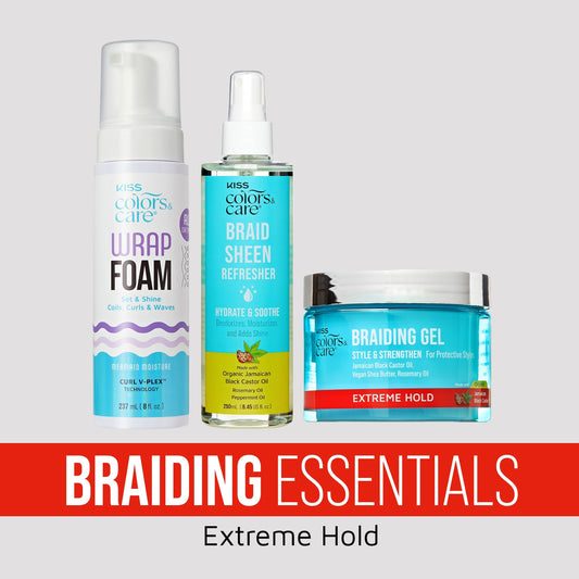 Kiss Colors & Care Braiding Essentials Bundle - Extreme Hold