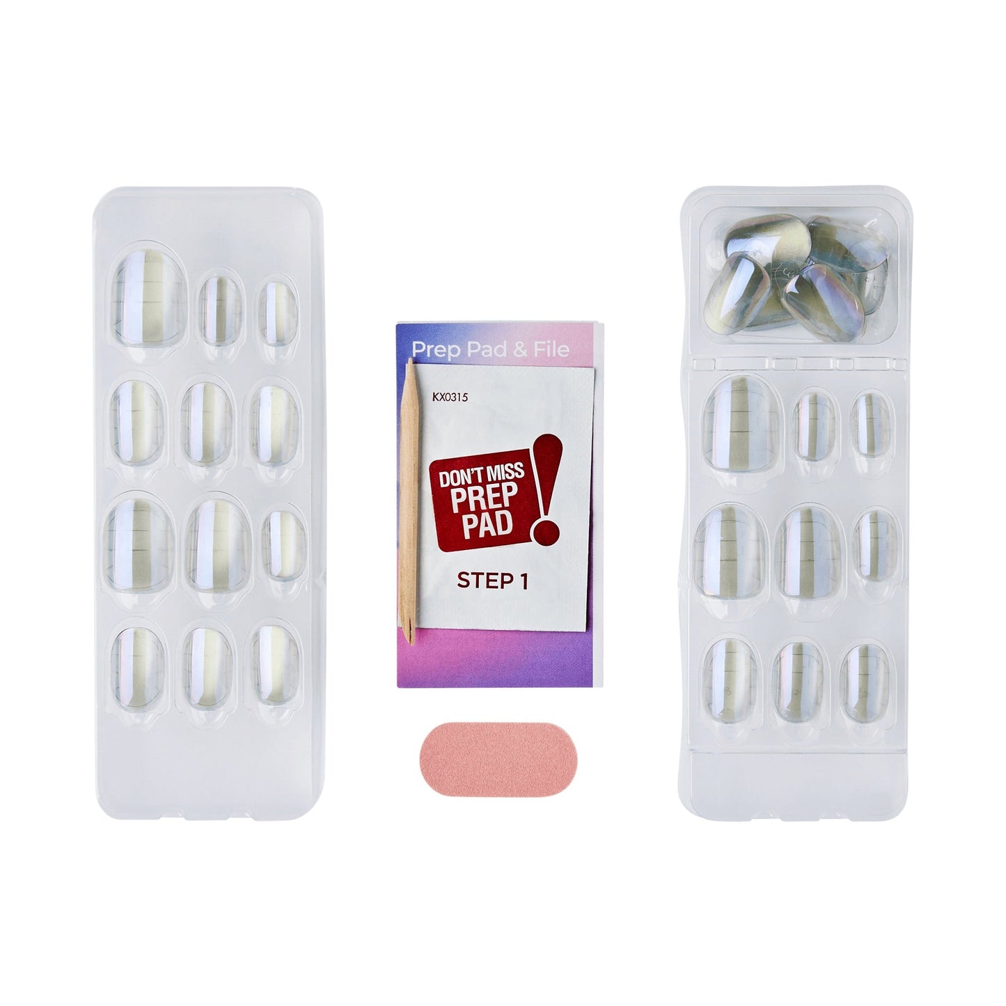 colorFX by Impress No Glue Fake Press On Nails - Sour Love | Solid, Silver, Short, Oval, Manicure