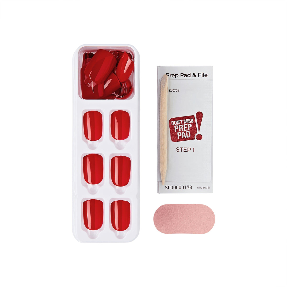 Impress Color No Glue Fake Press On Nails - Golden Harvest | Solid, Red, Short, Squoval, Manicure