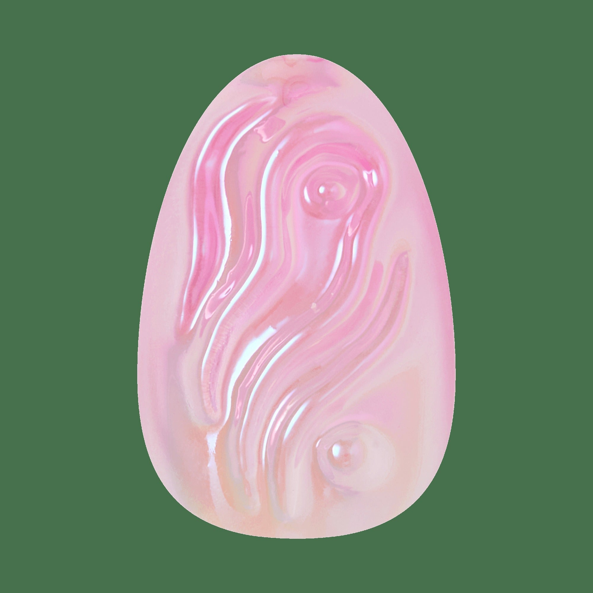Kiss Glam Jeweled Press On Fake Glue Nails - Starry Chiffon | 3D & Jeweled Design, Pink, Short, Almond