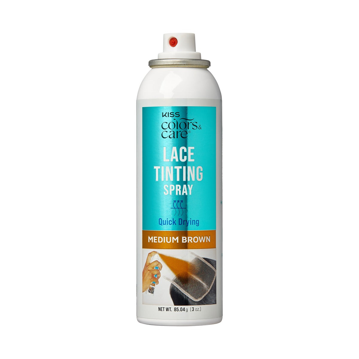 Kiss Colors & Care Lace Tinting Spray | Lace Front Wig Spray, Quick Drying, Transfer Proof, Medium Brown, Hair Care
