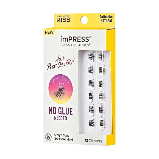 Impress Falsies Pre-Glued False Eyelashes Minipack - Authentic | 12 Lash Clusters, 12mm-14mm