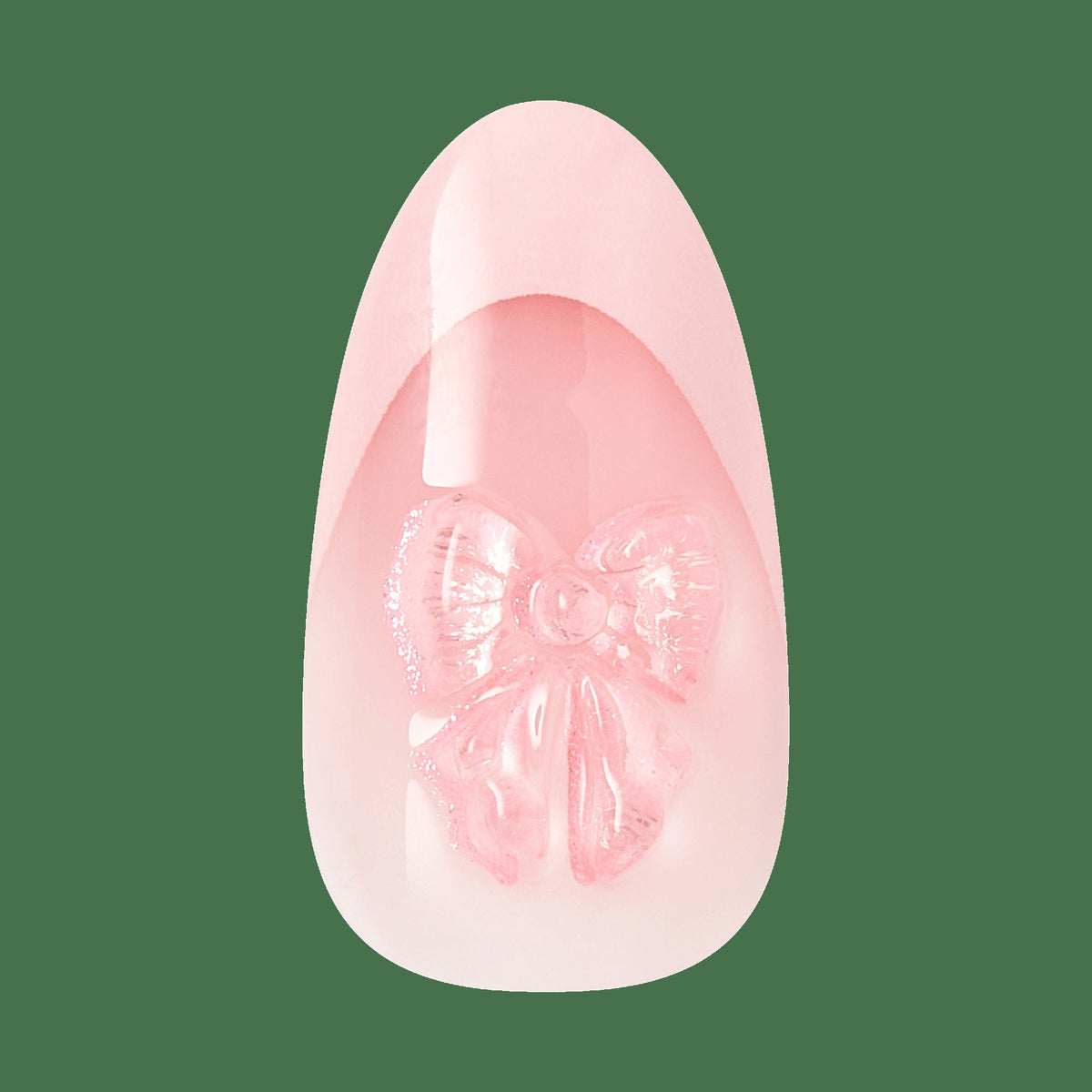 Impress Design No Glue Fake Press On Nails - Glow Muse | 3D & Jewel French Design, Pink, Medium, Coffin, Manicure