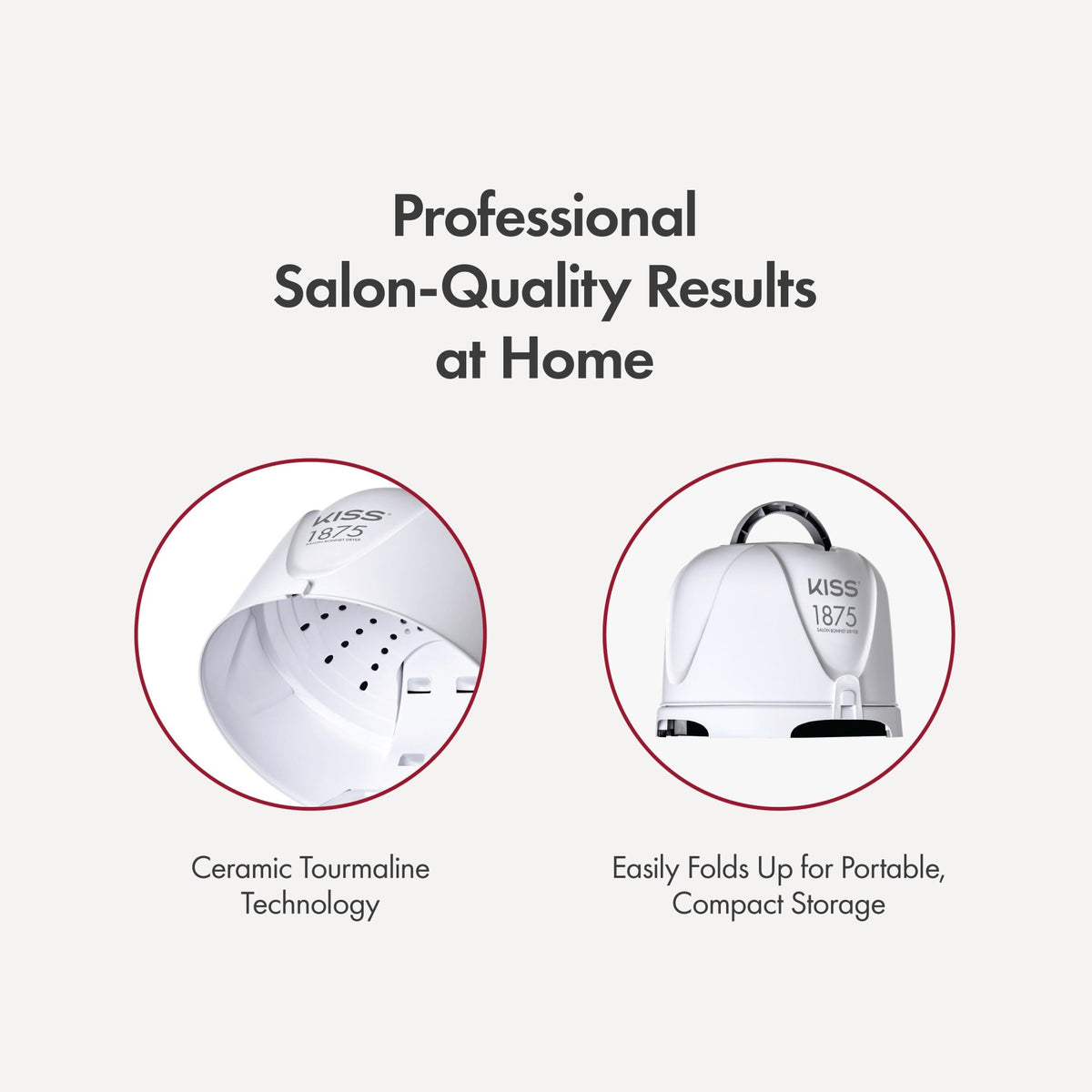 Kiss 1875W Salon Bonnet Hair Dryer | Blow Dryer, Ceramic Ionic Dryer, Hair Tools