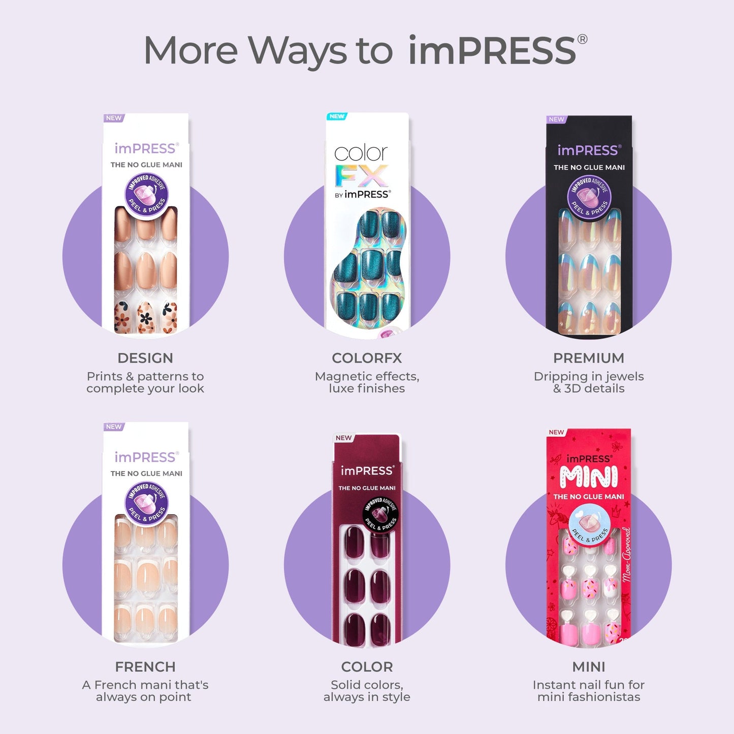 colorFX by Impress No Glue Fake Press On Nails - Blissful Radiance | Solid, Brown, Short, Oval, Manicure
