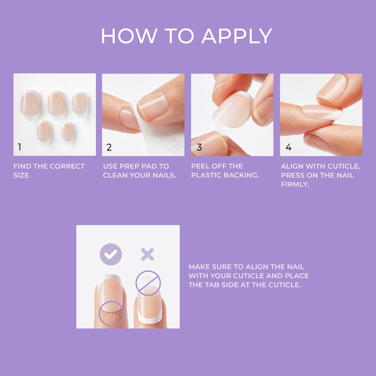 Impress French No Glue Fake Press On Nails - Fearless | French Tips, White & Neutral, Medium, Almond, Manicure