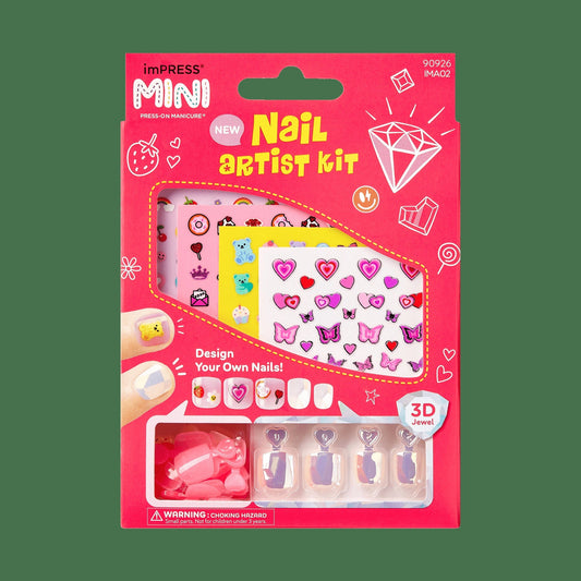 Impress Mini Nail Artist Kit No Glue Fake Press On Nails - Wannabe U | Design, Pink, Kids, Squoval, Manicure
