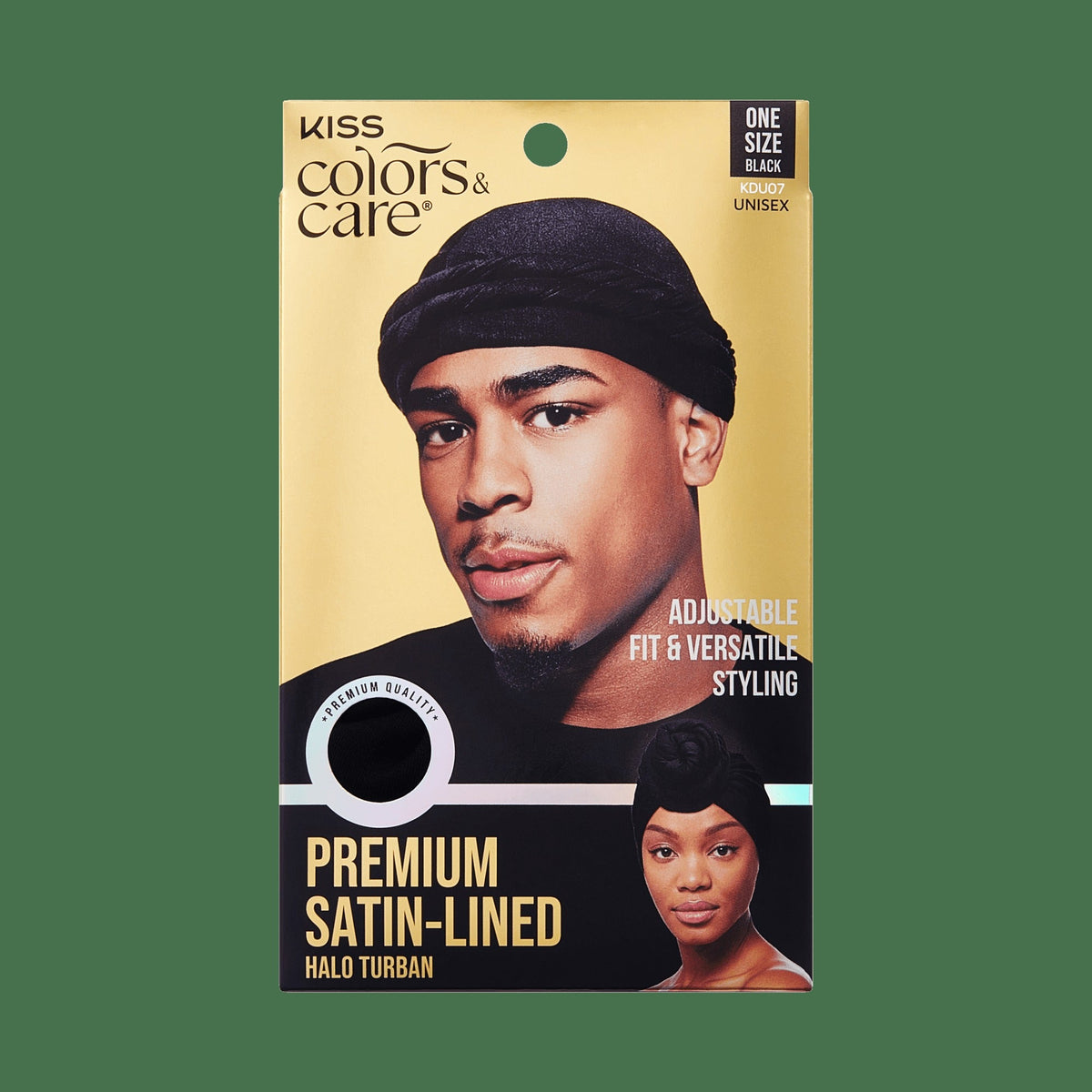 Kiss Colors & Care Premium Satin-Lined Halo Turban - Black | Hair Turban, Hair Accessories