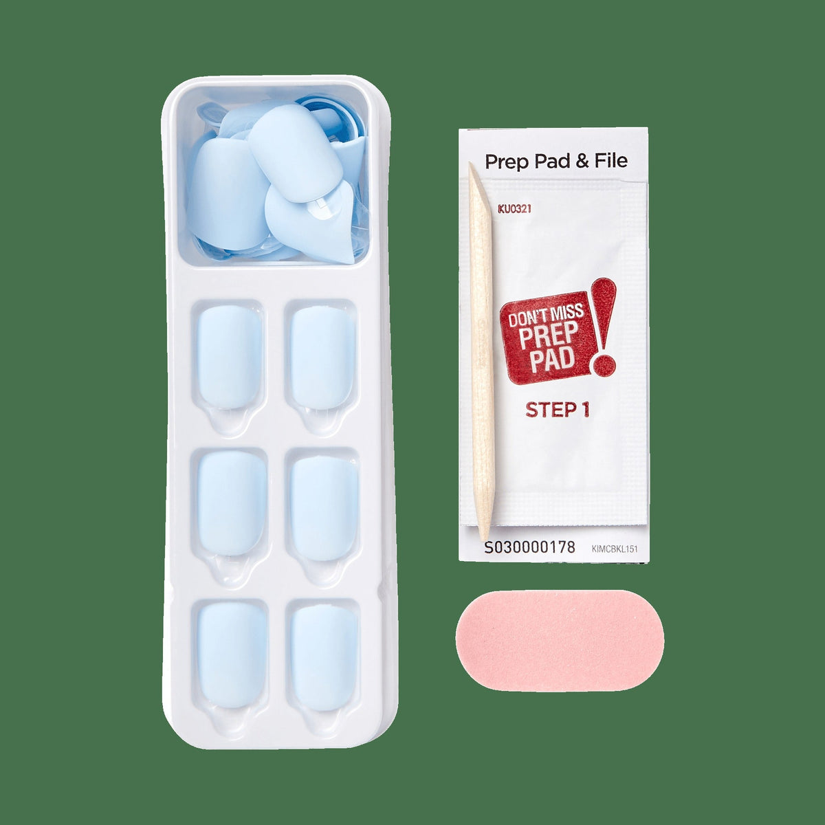 Impress Color No Glue Fake Press On Nails - Blue Sky | Solid, Blue, Short, Squoval, Manicure