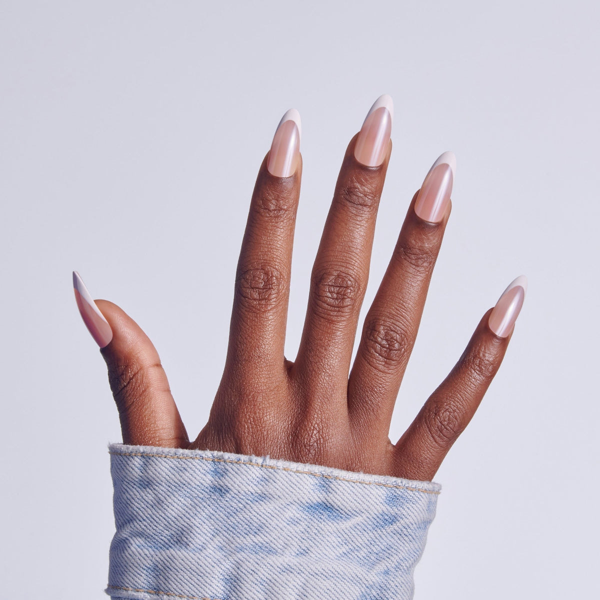 Kiss Core French Press On Fake Glue Nails - Fascinating | French Tips, White, Long, Almond