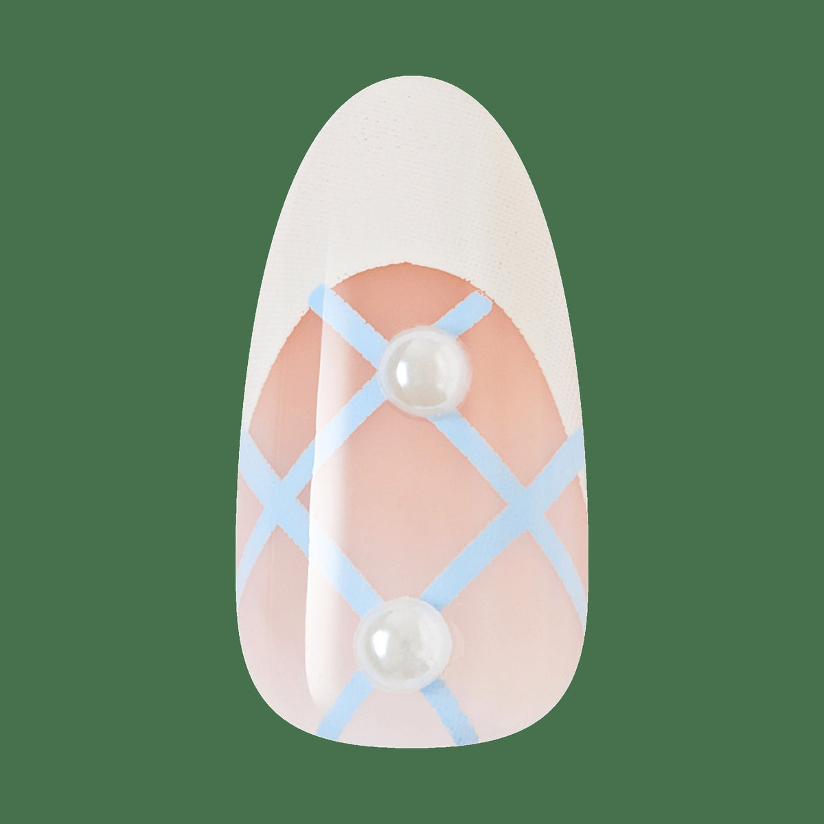 Impress Design No Glue Fake Press On Nails - Aura | French Design, White, Medium, Almond, Manicure