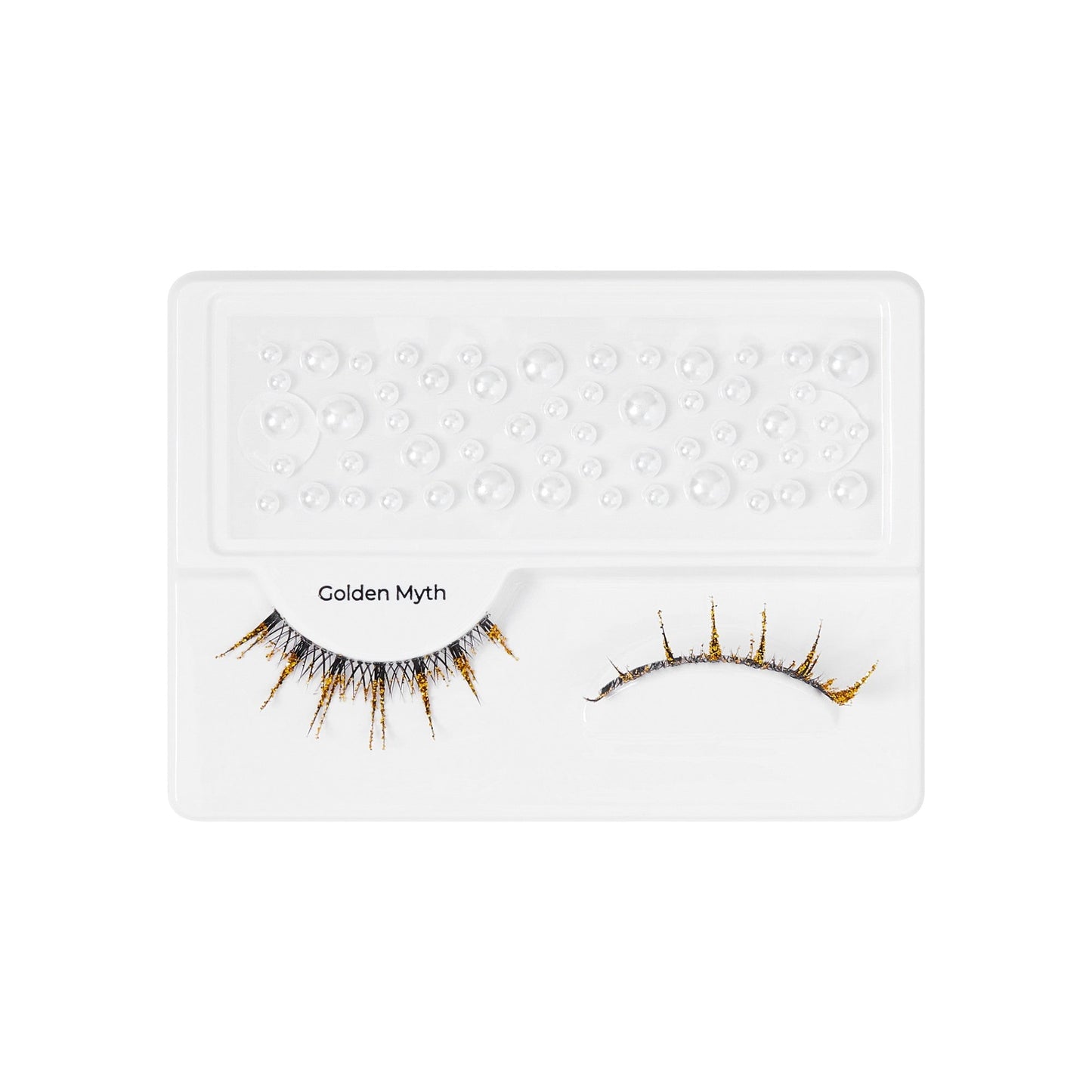 Kiss Halloween Decorated False Eyelashes & Gem Sticker - Golden Myth | 1 Pair, Strip Lashes, 7mm-12mm