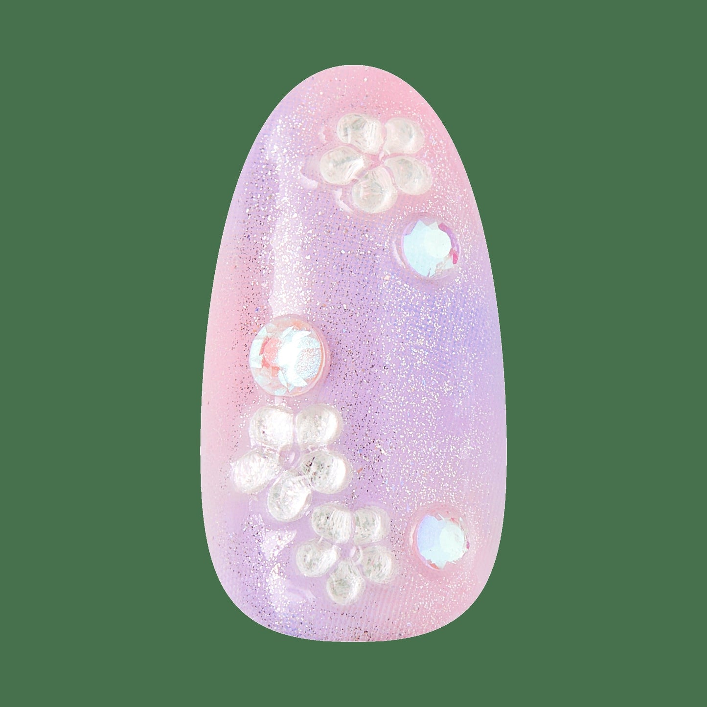 Impress Premium No Glue Fake Press On Nails - Pick Me First | 3D & Jewel Design, Multicolor, Medium, Oval, Manicure