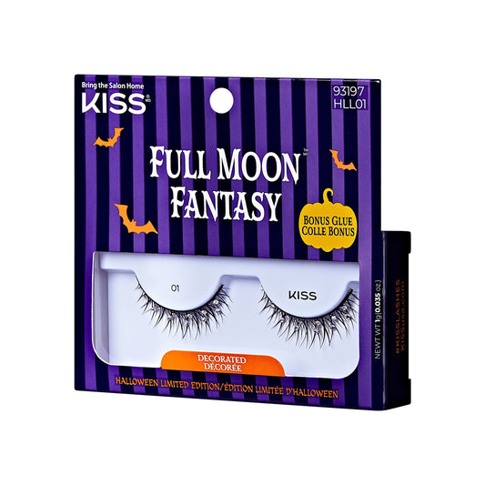 Kiss Halloween 'Full Moon Fantasy' False Eyelashes, Decorated - Angel Eyes | 1 Pair, Strip Lashes, 12mm