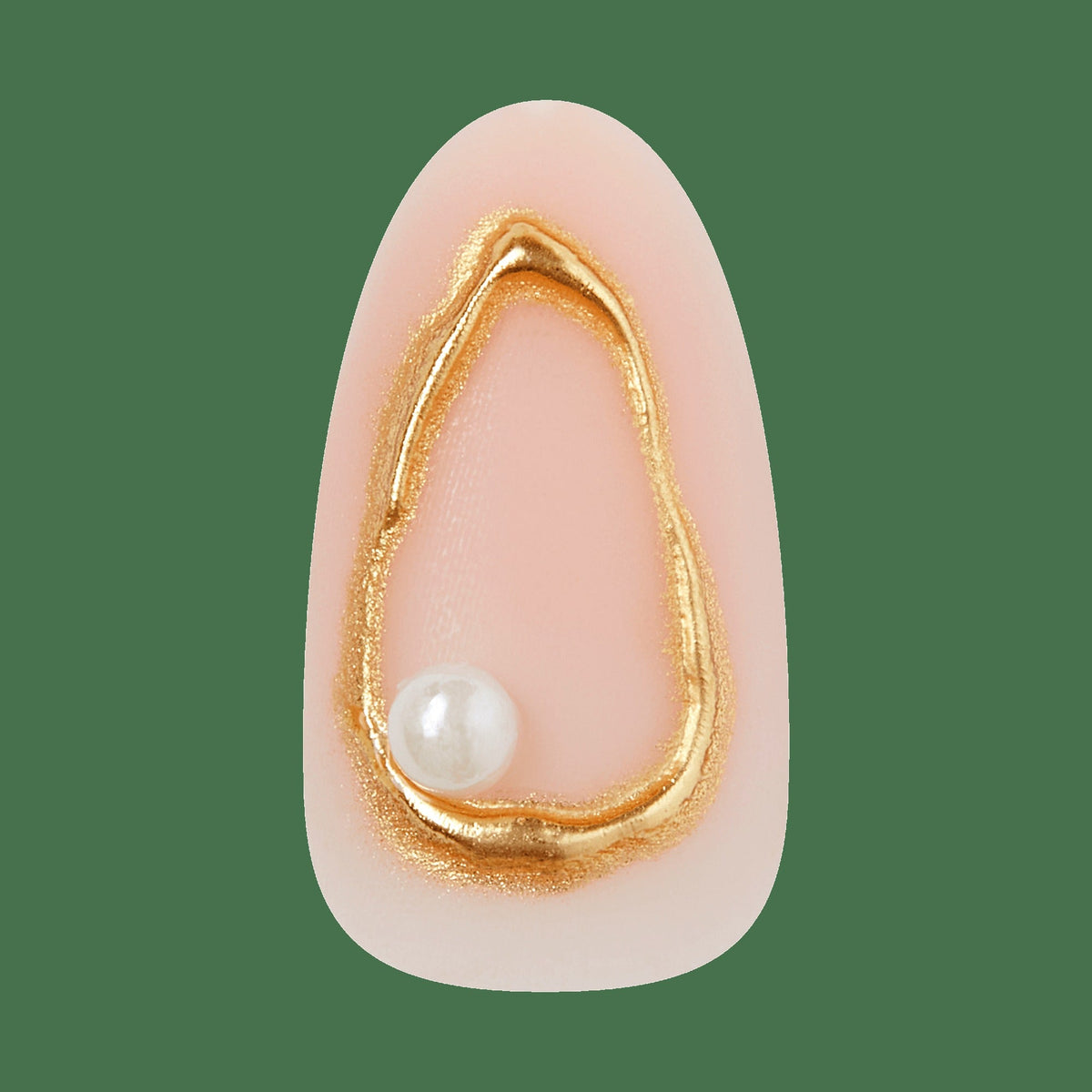 Kiss Luxe Press On Fake Glue Nails - Blossom Tide | 3D & Jewel Design, Gold, Medium, Almond