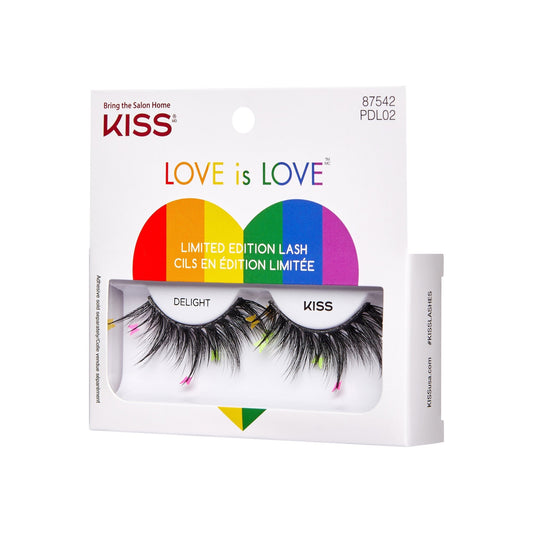 Kiss 'Love is Love' Pride False Eyelashes - Delight | 1 Pair, Strip Lashes, 14mm