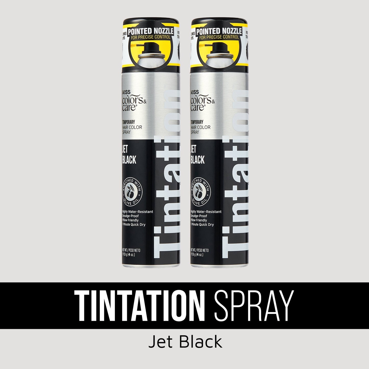 Kiss Colors & Care Tintation Spray Jet Black Bundle - 2 Pack