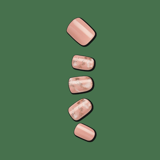 Impress Design No Glue Fake Press On Nails - Kingdom | Design, Pink, Short, Squoval, Manicure