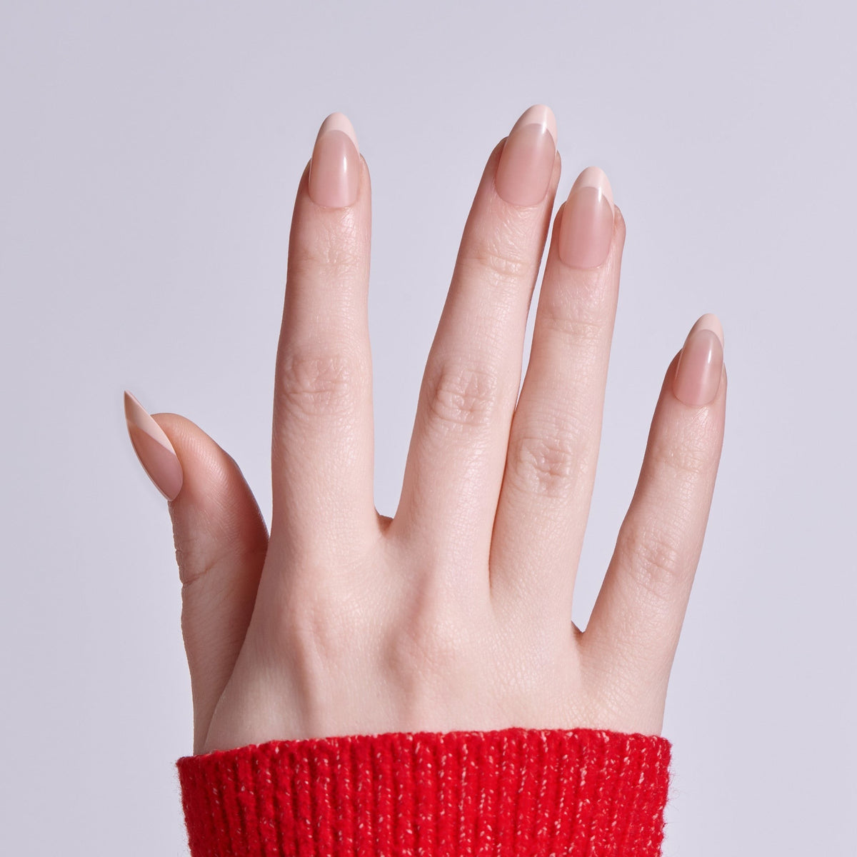 Kiss Core French Press On Fake Glue Nails - Dancing On Clouds | French Tips, Pink, Medium, Almond