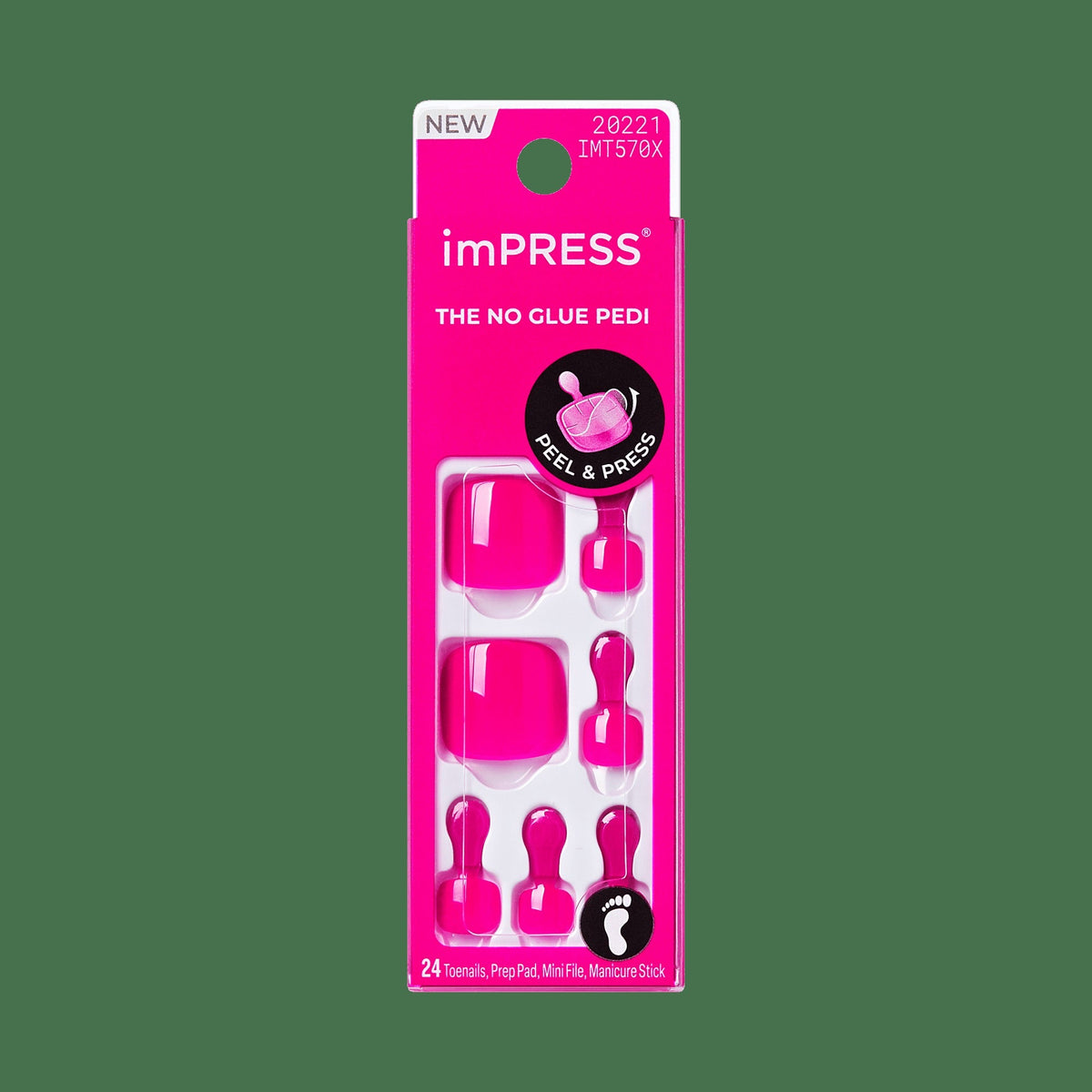 Impress Color No Glue Fake Press On Toenails - Take My Time | Solid, Pink, Short, Squoval, Pedicure