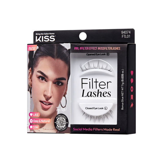 Kiss Filter Lashes False Eyelashes -The Glow Up Filter | 1 Pair, Strip Lashes, 7mm-11mm
