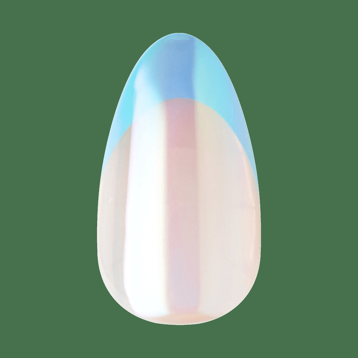 Impress Premium No Glue Fake Press On Nails - Best Life | 3D & Jewel French, Metallic Blue, Medium, Almond, Manicure