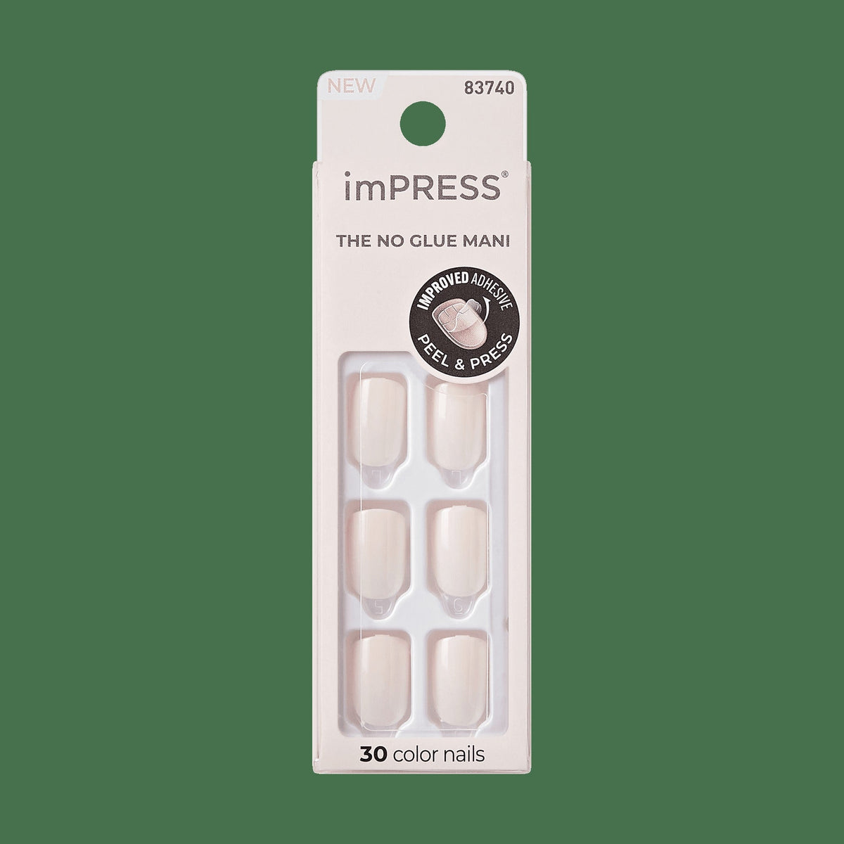 Impress Color No Glue Fake Press On Nails - Point Pink | Solid, Pink, Short, Squoval, Manicure