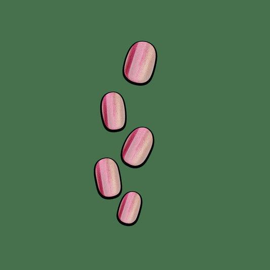 colorFX by Impress No Glue Fake Press On Nails - Walk Out | Solid, Pink, Short, Oval, Manicure