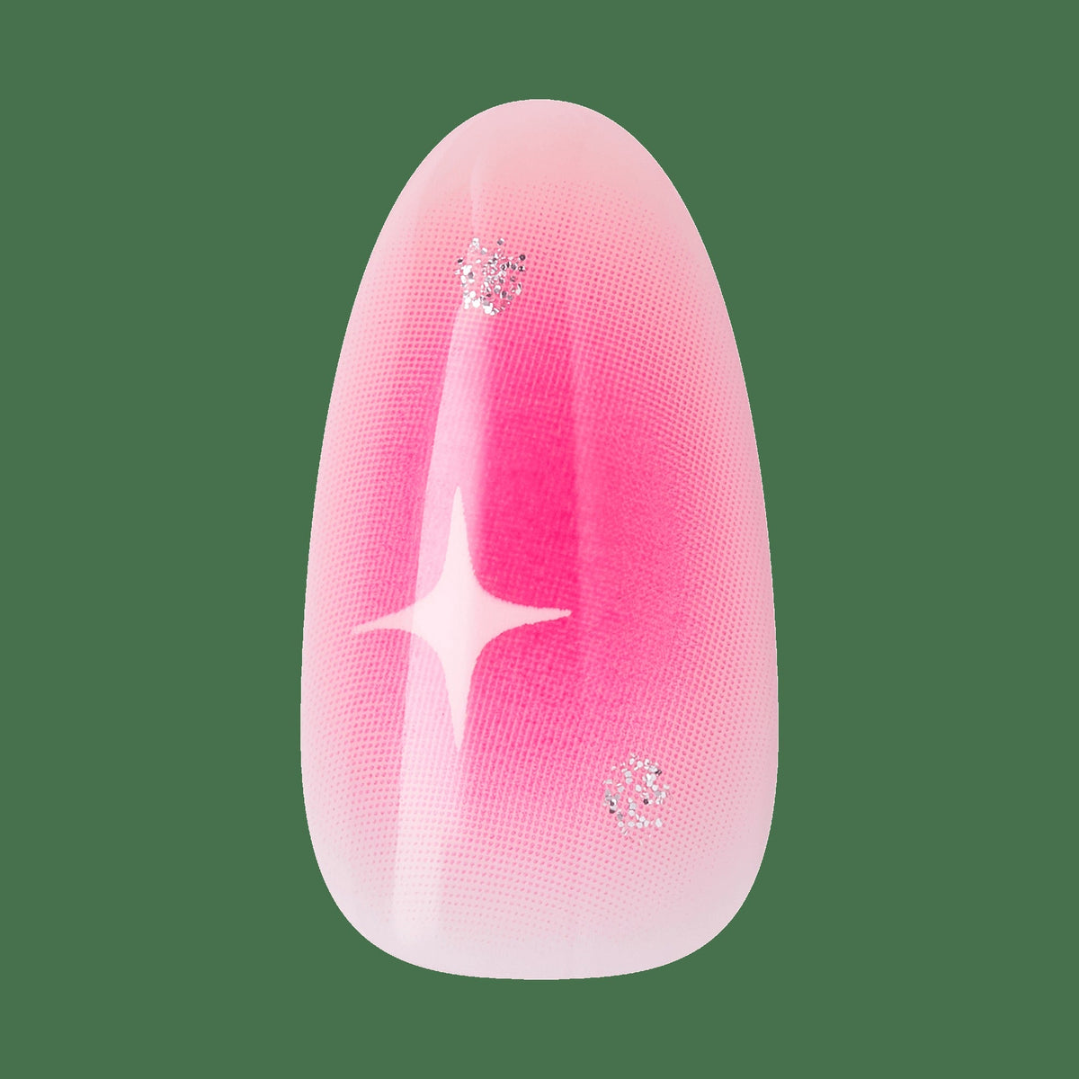 Kiss Core Design Press On Fake Glue Nails - My Time | Design, Pink, Medium, Almond