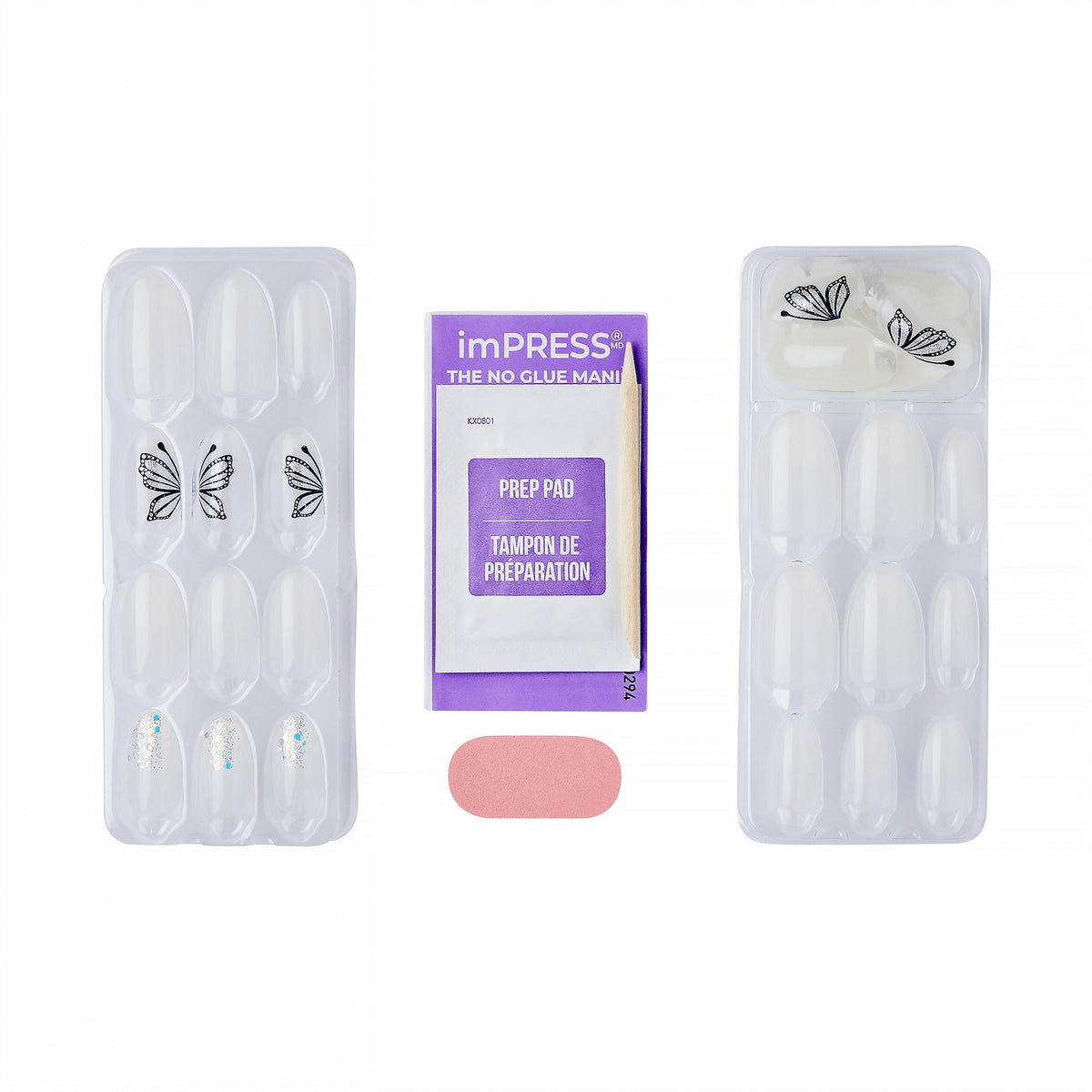 Impress Design Press On Nails - Too Sweet | Design, White, Medium, Almond, Manicure