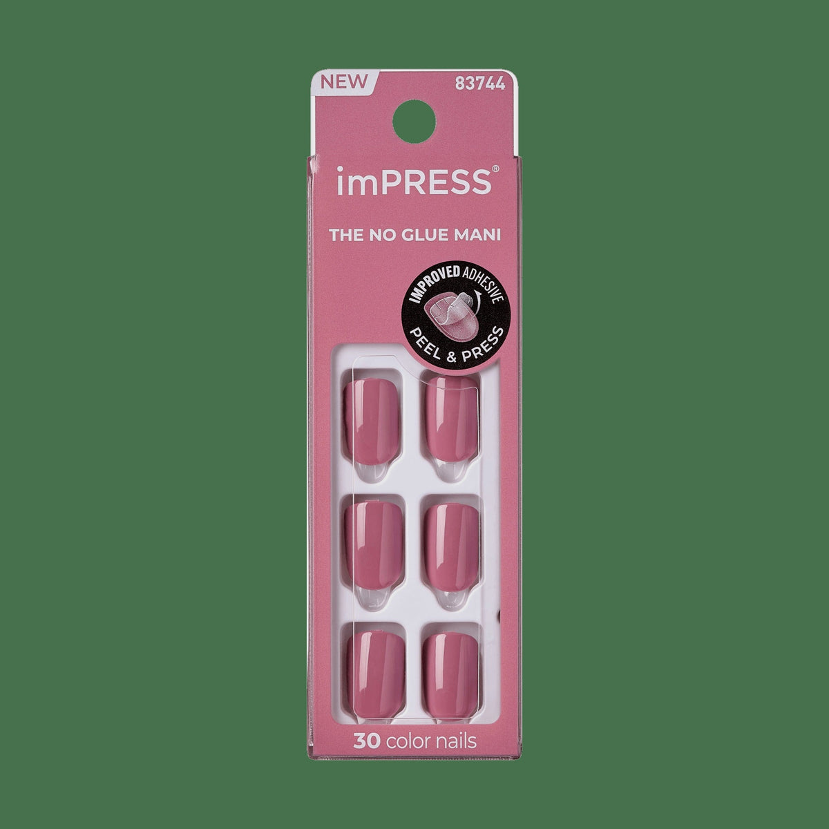 Impress Color No Glue Fake Press On Nails - Petal Pink | Solid, Pink, Short, Squoval, Manicure