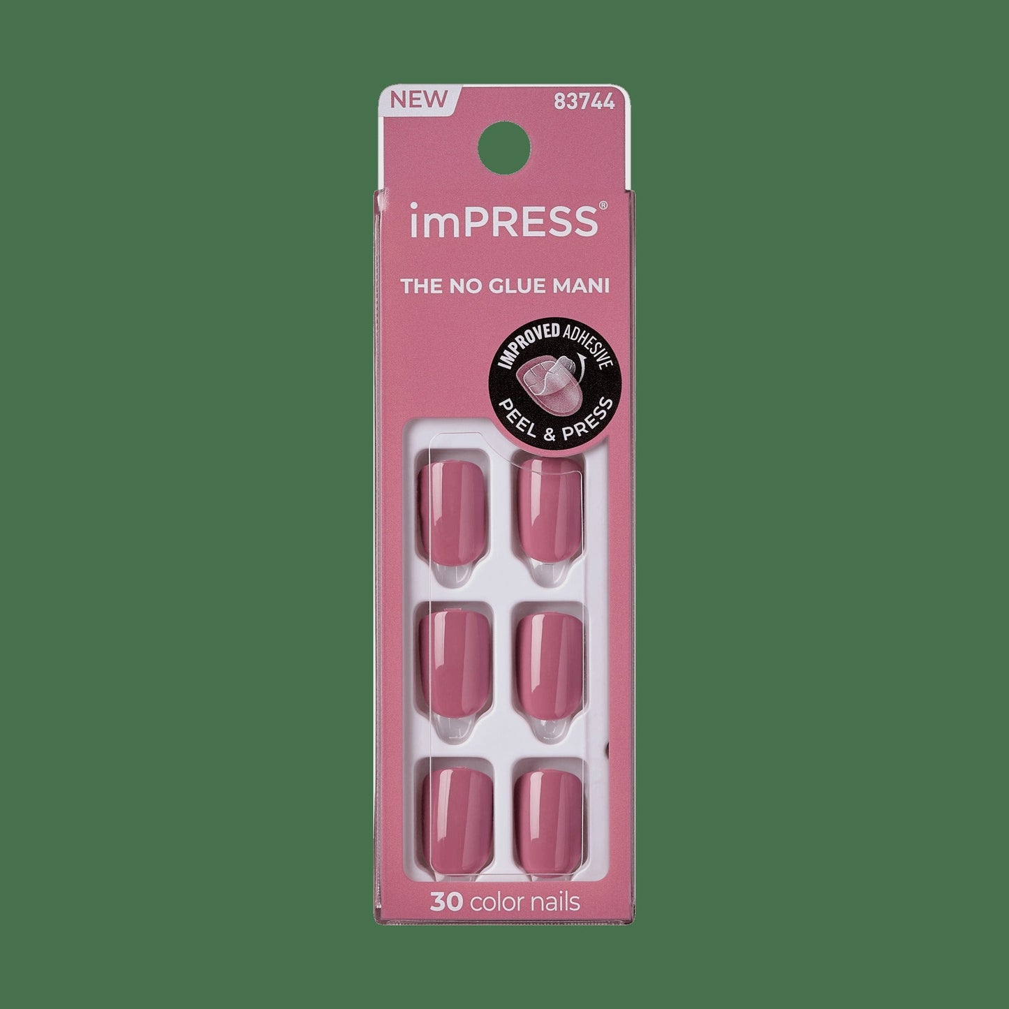 Impress Color No Glue Fake Press On Nails - Petal Pink | Solid, Pink, Short, Squoval, Manicure