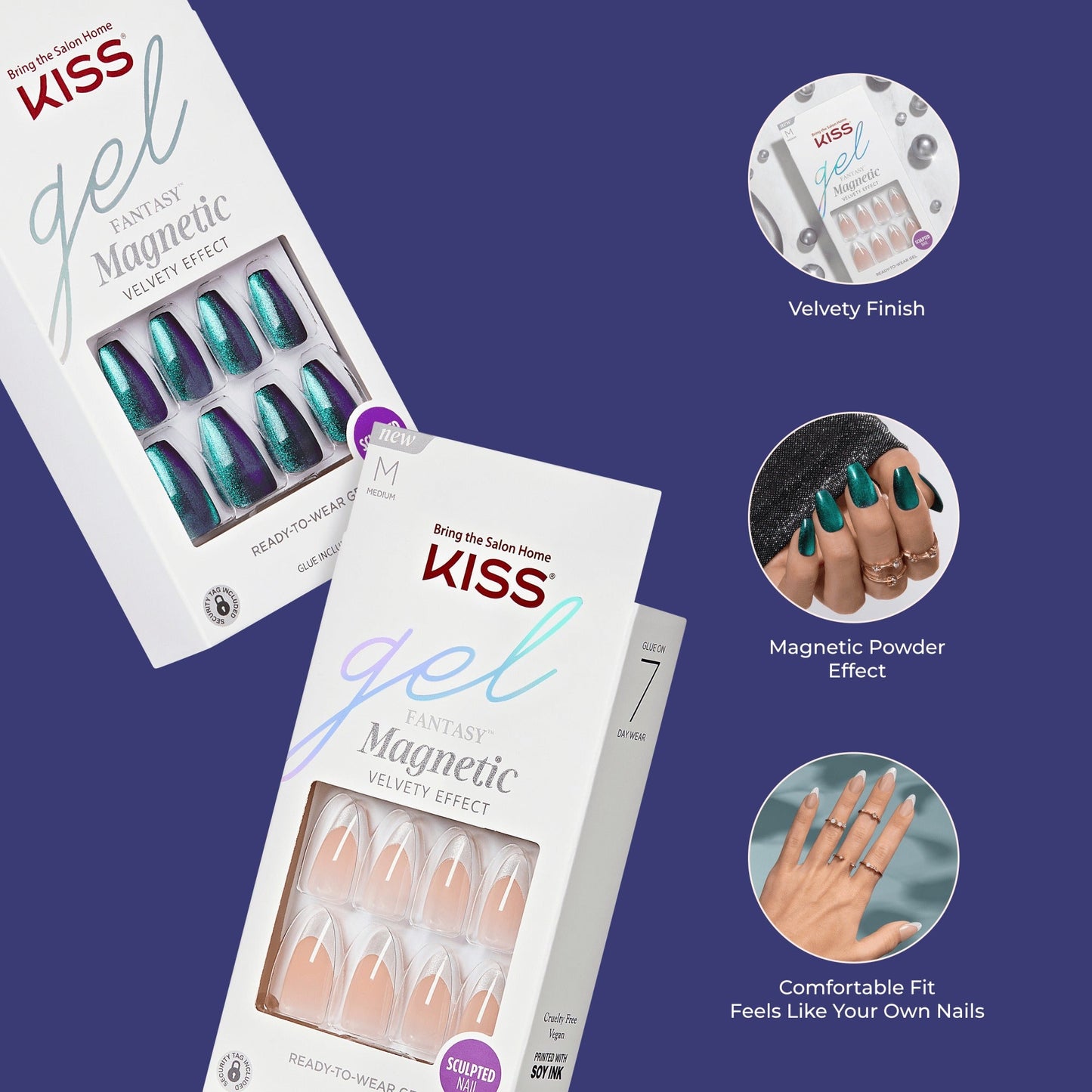 Kiss Gel Fantasy Magnetic Press On Glue Nails - North Coast