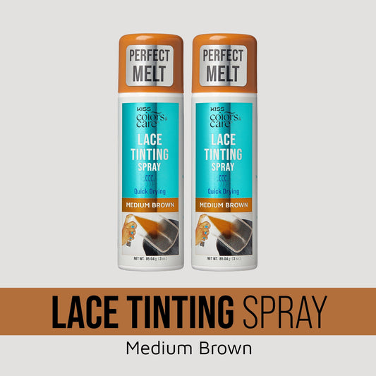 Kiss Colors & Care Lace Tinting Spray Medium Brown Bundle 2 Pack
