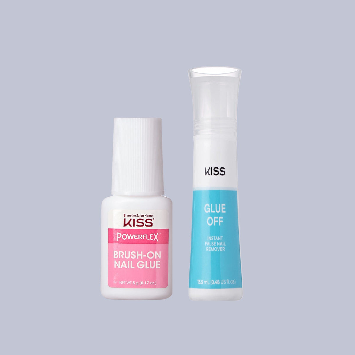 Kiss Press On Glue Nail Tool Bundle - PowerFlex Brush-On Glue + Glue OFF Remover