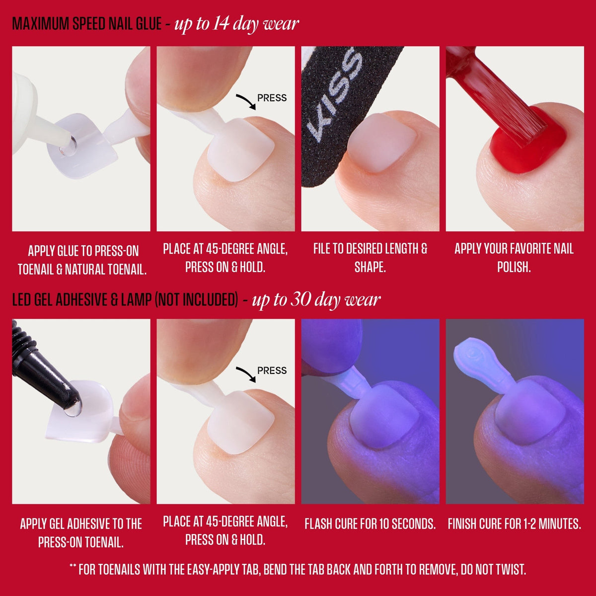 Kiss Professional Full Cover Press On Fake Toenails - Tippy Toes | 130 Toenails, Includes Nail Glue, Solid, White, Short, Squoval, Pedicure