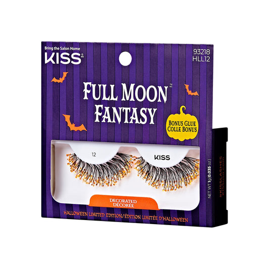 Kiss Halloween 'Full Moon Fantasy' False Eyelashes, Decorated - Alter Ego | 1 Pair, Strip Lashes, 12mm-14mm